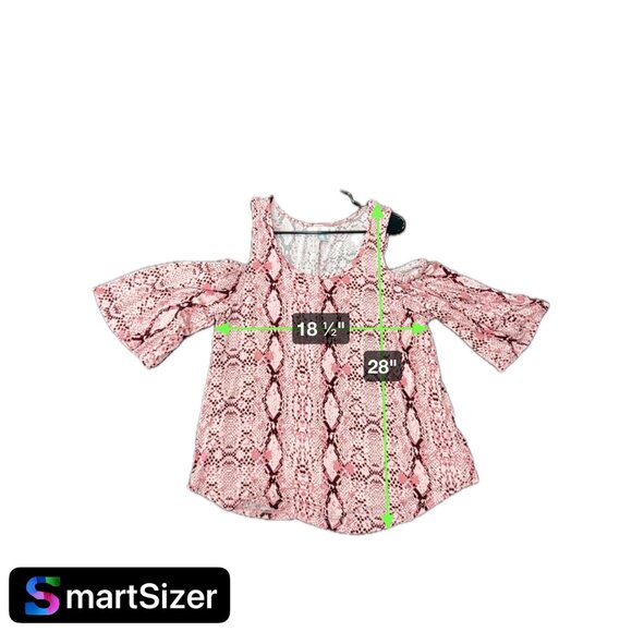 Lascana Venus Pink Snake Print Cold Shoulder Tunic Top Size M - Picture 9 of 9